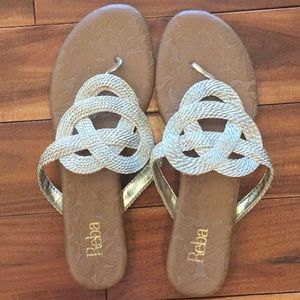 Reba gold flip flops. Size 10